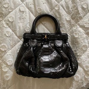 Zagliani Black Python Skin Leather Purse!